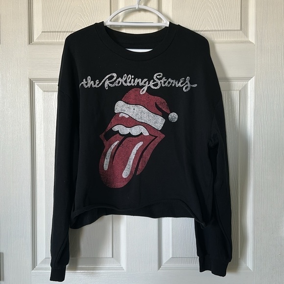The Rolling Stones Black Crop Long Sleeve Shirt XXL - Picture 1 of 5